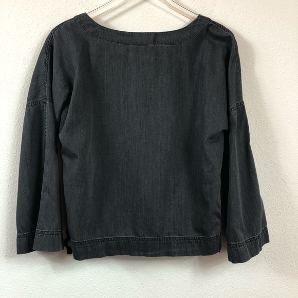 Madewell | Black Denim Lace Up Top - Picture 6 of 6